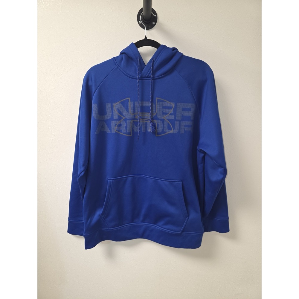 Under Armour ColdGear Storm Blue‎ Hoodie Men's Size Medium Loose Fit Pullover